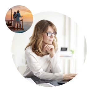 mulher a pensar em férias